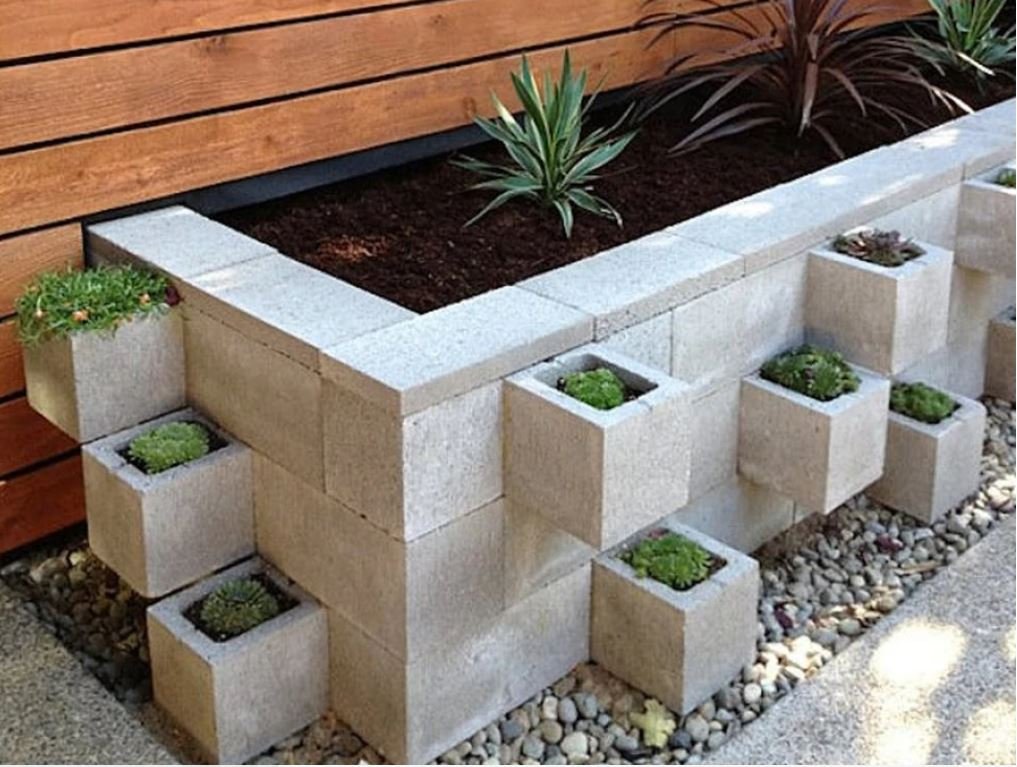 cinder block garden bed