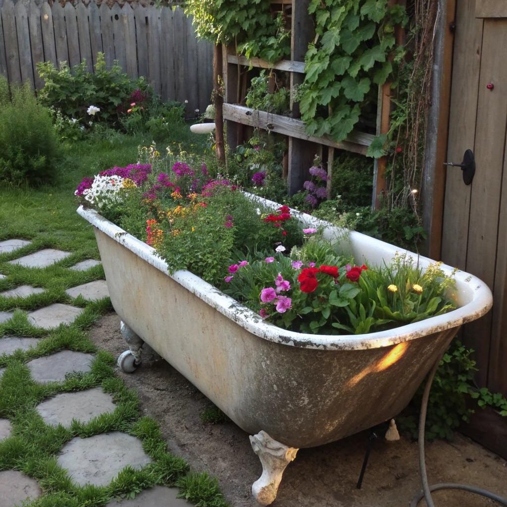 bath tub planter